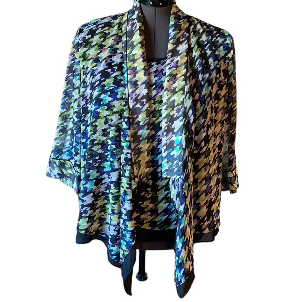 2-Piece Checked Tank & Jacket Set Size Large